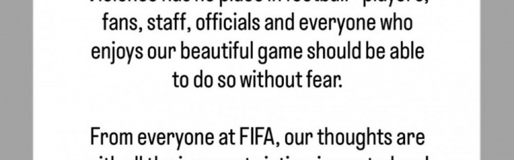 半岛体育-因凡蒂诺社媒：强烈谴责南美杯暴力行为，希望当局追究施暴者责任